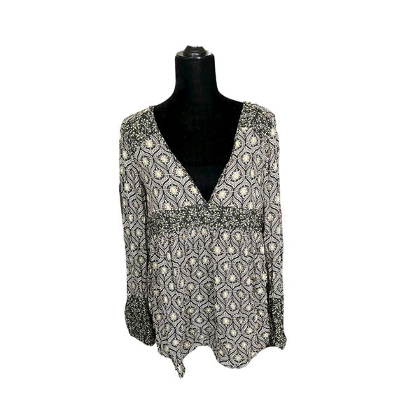 Free People Rolling Hills Long Sleeve Open Back Flowy Blouse OB526904 Medium - Picture 6 of 8